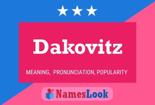 Dakovitz Name Poster