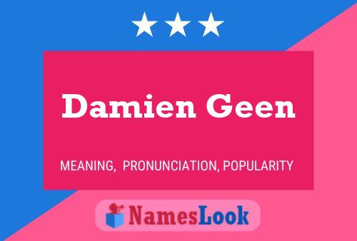 Damien Geen Name Poster