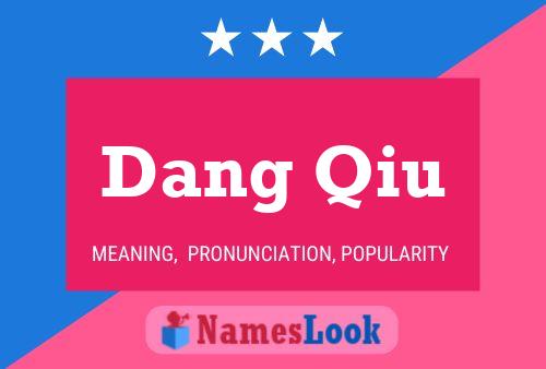 Dang Qiu Name Poster