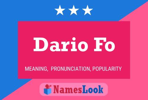 Dario Fo Name Poster