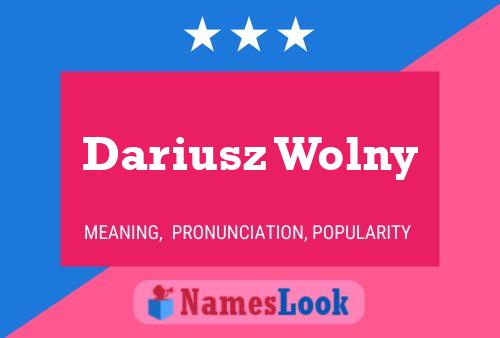 Dariusz Wolny Name Poster