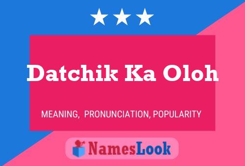 Datchik Ka Oloh Name Poster