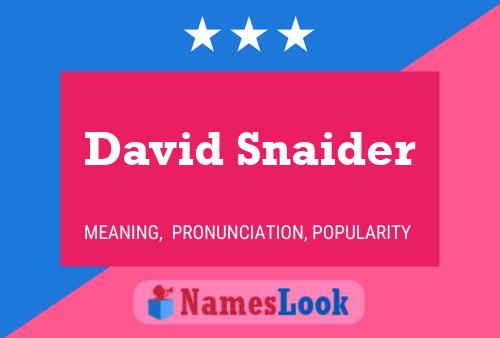 David Snaider Name Poster