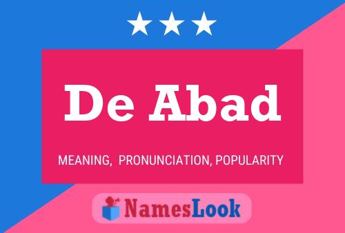 De Abad Name Poster