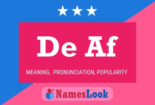 De Af Name Poster