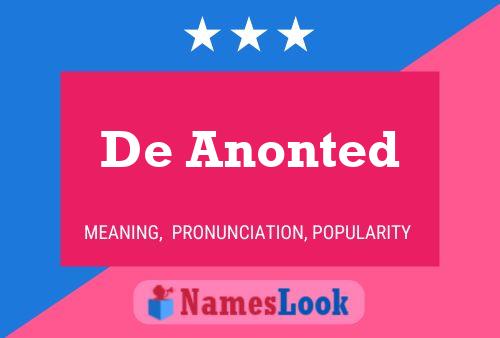 De Anonted Name Poster