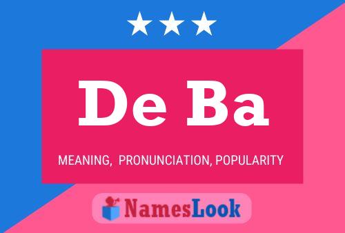 De Ba Name Poster