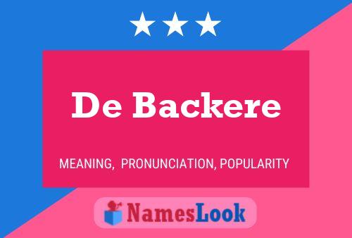 De Backere Name Poster