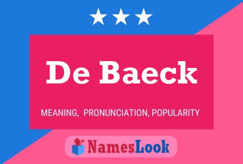 De Baeck Name Poster