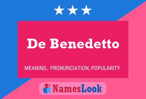 De Benedetto Name Poster