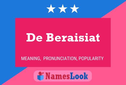 De Beraisiat Name Poster