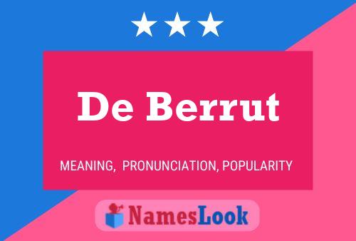 De Berrut Name Poster