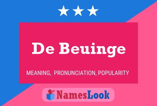 De Beuinge Name Poster