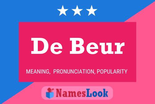 De Beur Name Poster