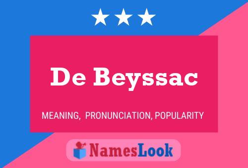 De Beyssac Name Poster