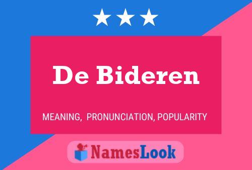 De Bideren Name Poster