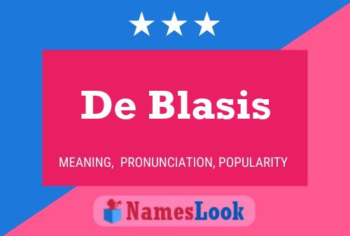 De Blasis Name Poster