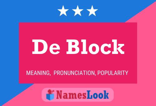 De Block Name Poster