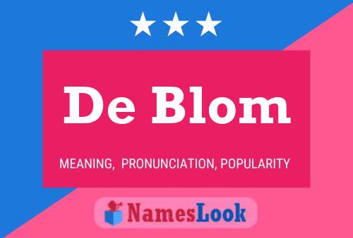 De Blom Name Poster