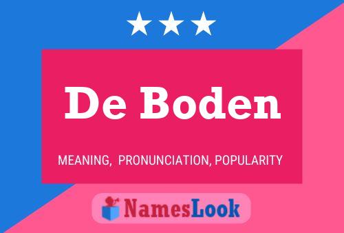 De Boden Name Poster