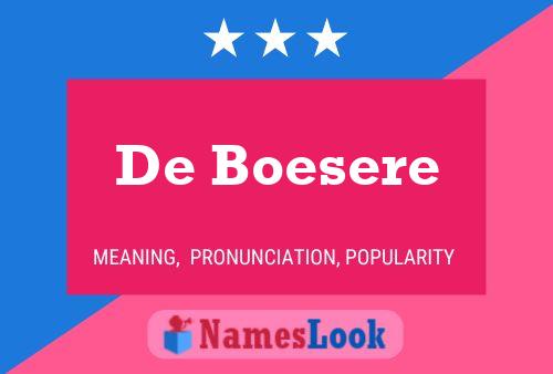 De Boesere Name Poster