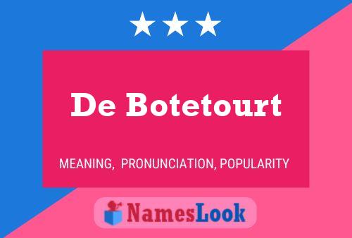 De Botetourt Name Poster