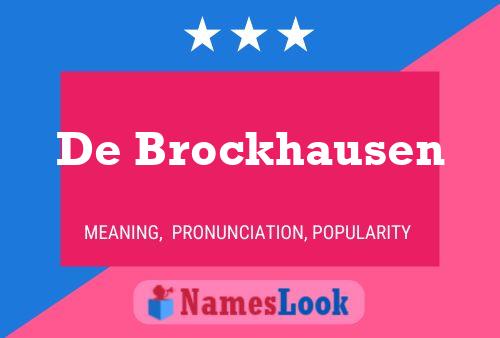 De Brockhausen Name Poster