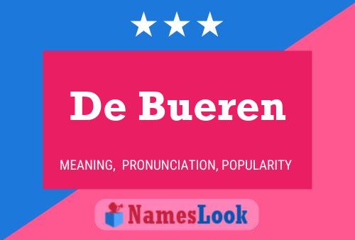 De Bueren Name Poster