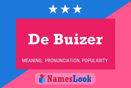 De Buizer Name Poster