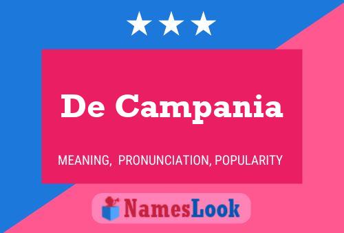 De Campania Name Poster