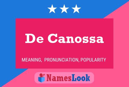 De Canossa Name Poster