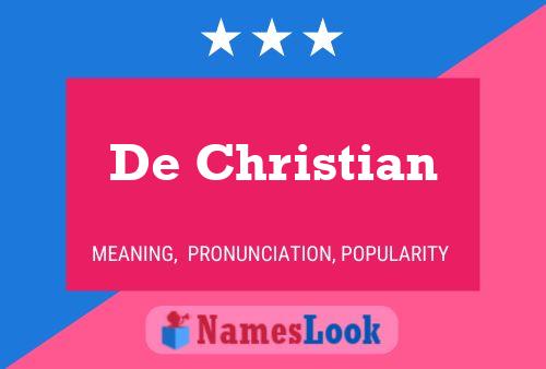 De Christian Name Poster