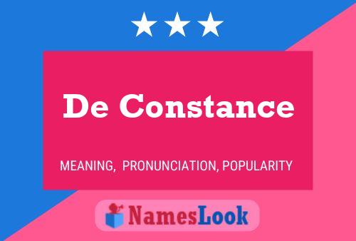 De Constance Name Poster