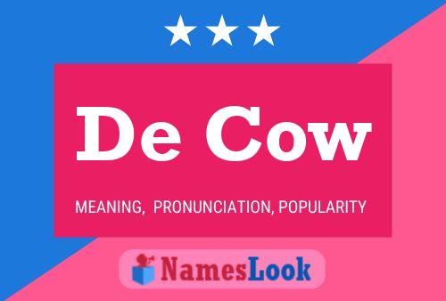 De Cow Name Poster