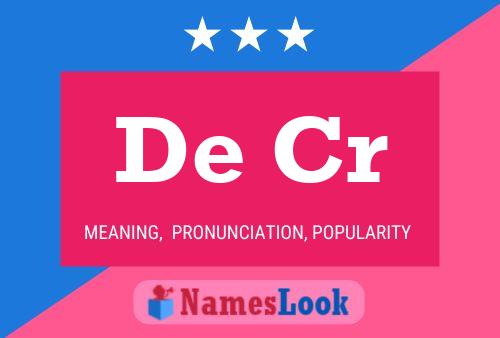 De Cr Name Poster