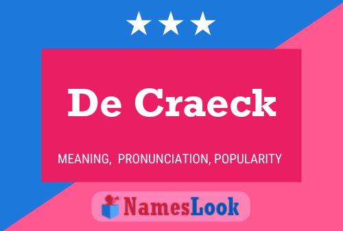 De Craeck Name Poster