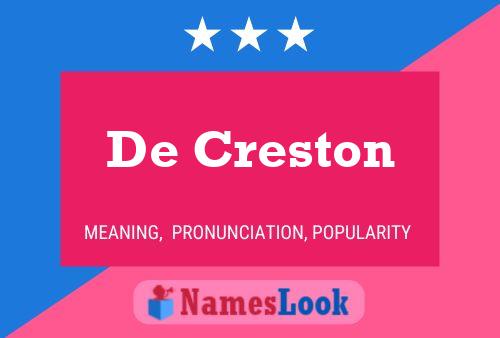 De Creston Name Poster