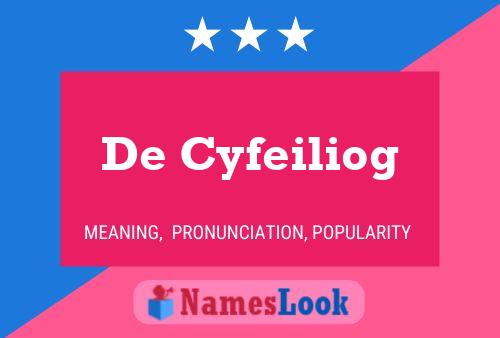 De Cyfeiliog Name Poster