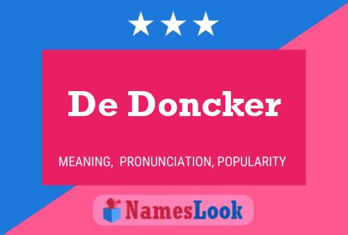 De Doncker Name Poster