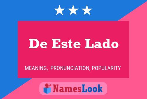 De Este Lado Name Poster