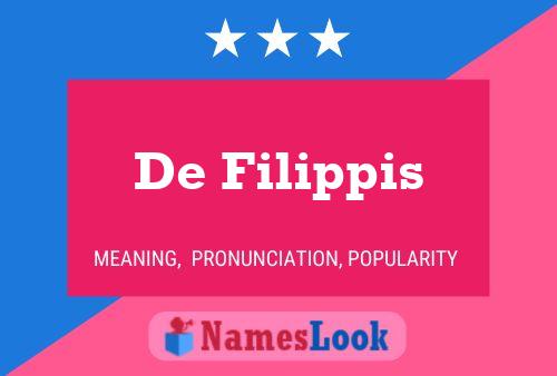 De Filippis Name Poster