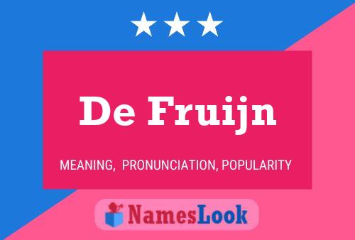 De Fruijn Name Poster