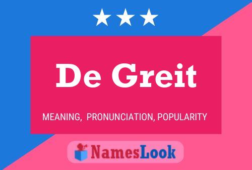 De Greit Name Poster