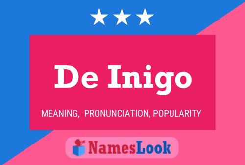 De Inigo Name Poster