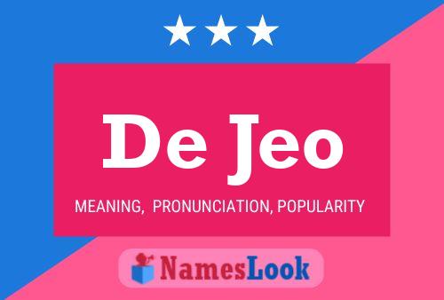 De Jeo Name Poster