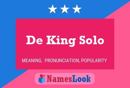 De King Solo Name Poster