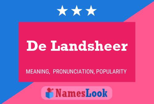 De Landsheer Name Poster