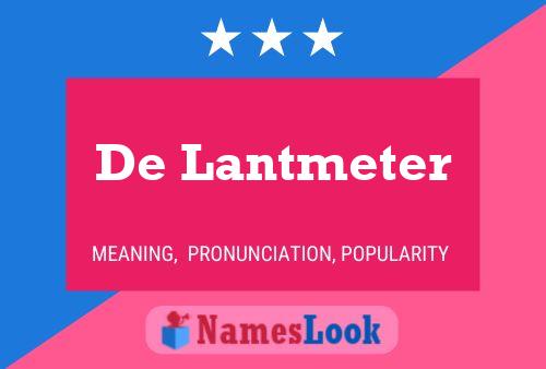 De Lantmeter Name Poster