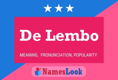 De Lembo Name Poster