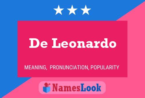 De Leonardo Name Poster